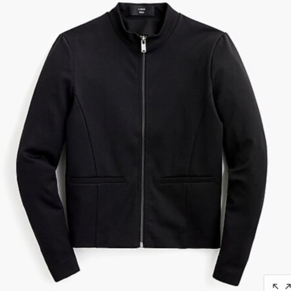 NWT J. Crew Zip-front jacket in eco ponte 12 L - Picture 1 of 4